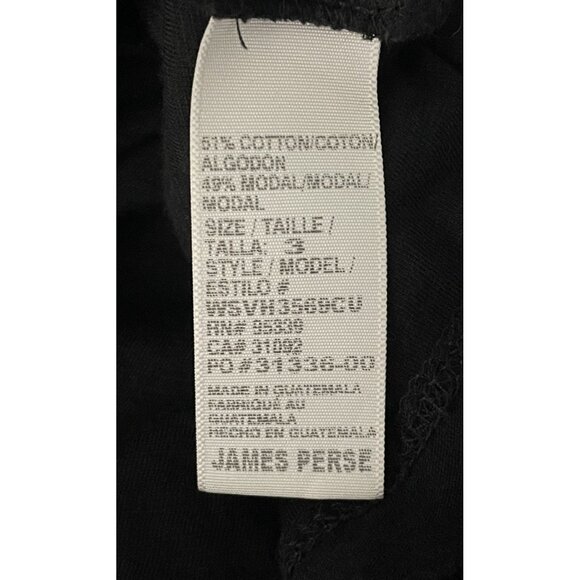 Standard James Perse Scoop Neck Slub Tee Black Sz 3 Womens L Cap Sleeve Shirt - Picture 6 of 6